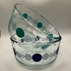 Pyrex Geometric Atomic Dots Glass Bowl Set